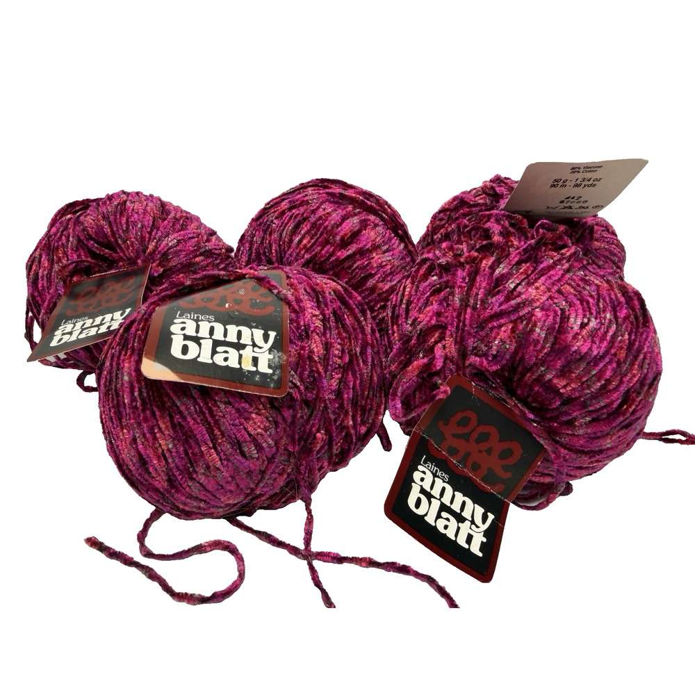 Anny‎ Blatt Yarn Lot of 5 Balls 50g 90m Made In France Variegated Viscose Cotton